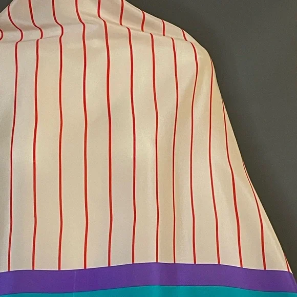 Stunner Christian Dior Silk Scarf Rainbow Print Large 34 In Exc Cond Pride - Picture 6 of 9